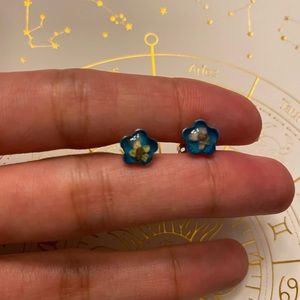 Sterling Silver Flower Stud Resin Earrings